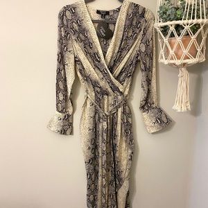 Paper Heart Australia Snake Print Wrap Dress